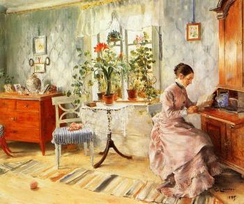 卡爾 拉爾森 An Interior with a Woman Reading 卡爾 拉爾森 An Interior with a Woman Reading